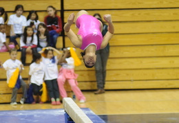 hovering above the beam